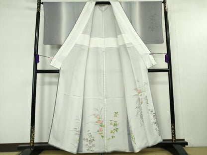 平和屋本店▽極上　訪問着　無双　紗袷　紗×絽　草花文　暈し染め　逸品　DZAC0216kh6