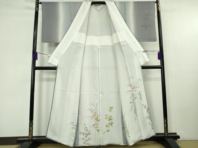 平和屋本店▽極上　訪問着　無双　紗袷　紗×絽　草花文　暈し染め　逸品　DZAC0216kh6