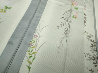 平和屋本店▽極上　訪問着　無双　紗袷　紗×絽　草花文　暈し染め　逸品　DZAC0216kh6