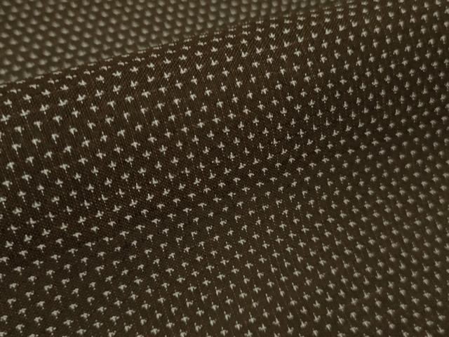 平和屋本店＊極上　夏物　男性　本塩沢　夏塩沢　キングサイズ　蚊絣　黒茶色地　逸品　未使用　DZAC0217kh6