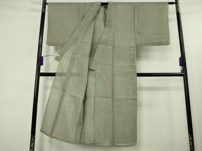 平和屋本店＊極上　夏物　男性　本場小千谷ちぢみ　麻　灰汁色　杉山織物謹製　証紙付き　逸品　DZAC0218kh6