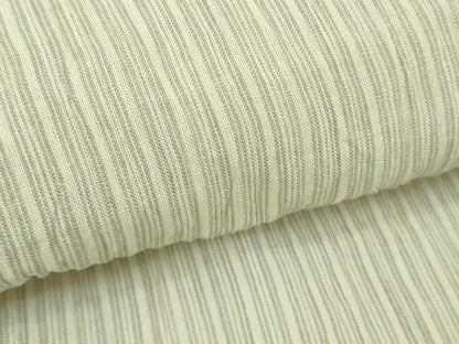 平和屋本店＊極上　夏物　本場小千谷ちぢみ　麻　縞　砂色地　逸品　DZAC0219kh6