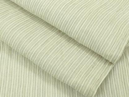 平和屋本店＊極上　夏物　本場小千谷ちぢみ　麻　縞　砂色地　逸品　DZAC0219kh6