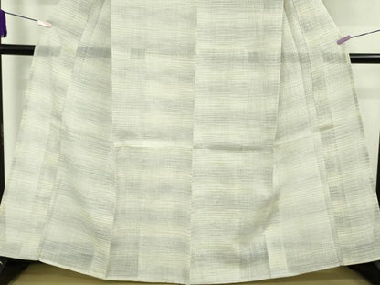 平和屋本店＊極上　夏物　本場小千谷ちぢみ　麻　横段文　吉新織物謹製　証紙付き　逸品　DZAC0220kh6