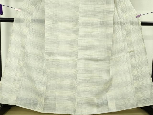 平和屋本店＊極上　夏物　本場小千谷ちぢみ　麻　横段文　吉新織物謹製　証紙付き　逸品　DZAC0220kh6