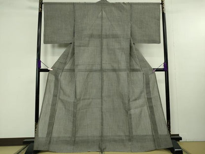 平和屋本店＊極上　夏物　本場小千谷ちぢみ　麻　縞　千歳茶色×蒸栗色　逸品　DZAC0221kh6