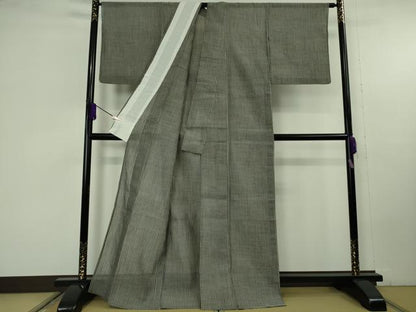 平和屋本店＊極上　夏物　本場小千谷ちぢみ　麻　縞　千歳茶色×蒸栗色　逸品　DZAC0221kh6