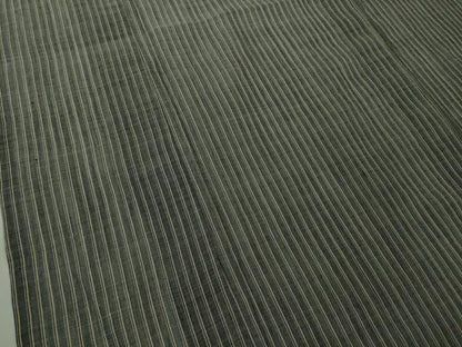 平和屋本店＊極上　夏物　本場小千谷ちぢみ　麻　縞　千歳茶色×蒸栗色　逸品　DZAC0221kh6