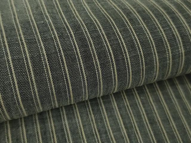 平和屋本店＊極上　夏物　本場小千谷ちぢみ　麻　縞　千歳茶色×蒸栗色　逸品　DZAC0221kh6