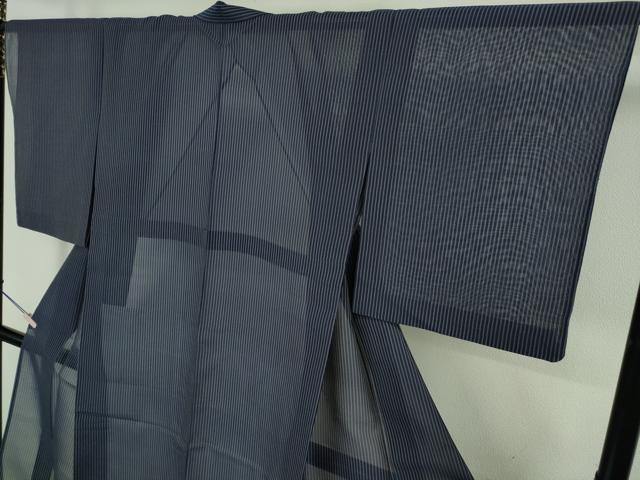 平和屋着物＊極上　夏物　本場琉球絣　夏琉球　手おり　田本文子作　濃藍色×白　証紙付き　逸品　DZAC0224kh6