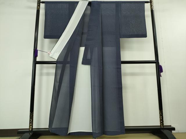 平和屋着物＊極上　夏物　本場琉球絣　夏琉球　手おり　田本文子作　濃藍色×白　証紙付き　逸品　DZAC0224kh6