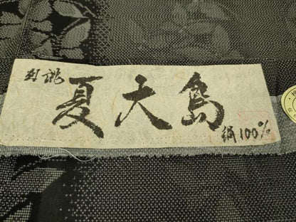 平和屋着物＊極上　夏物　大島紬　夏大島　9マルキ　舞蝶間道　証紙付き　逸品　DZAC0225kh6