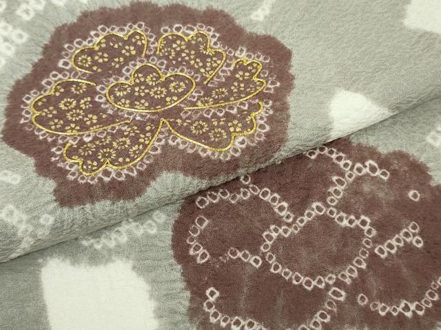 平和屋本店●極上　創業460年・千總　訪問着　駒刺繍　絞り　草花文　白緑色地　大丸扱い　逸品　未使用　DZAC0229kh6