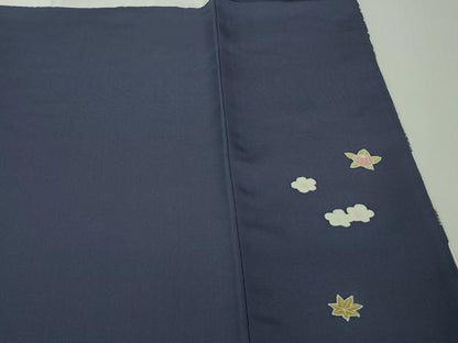 平和屋本店●極上　訪問着　作家物　駒刺繍　流水花松文　暈し染め　金彩　反端付き　逸品　未使用　DZAC0288kh6