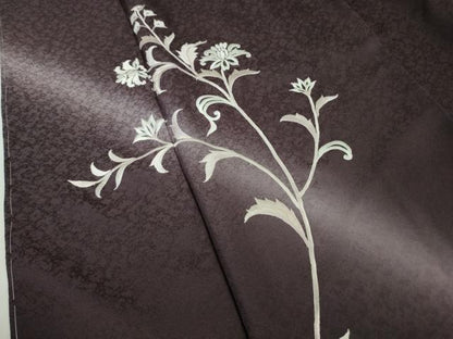 平和屋本店●極上　訪問着　総刺繍　枝花文　深紫色地　暈し染め　金糸　逸品　未使用　DZAC0290kh6