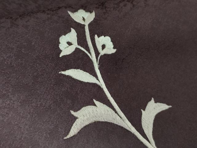 平和屋本店●極上　訪問着　総刺繍　枝花文　深紫色地　暈し染め　金糸　逸品　未使用　DZAC0290kh6