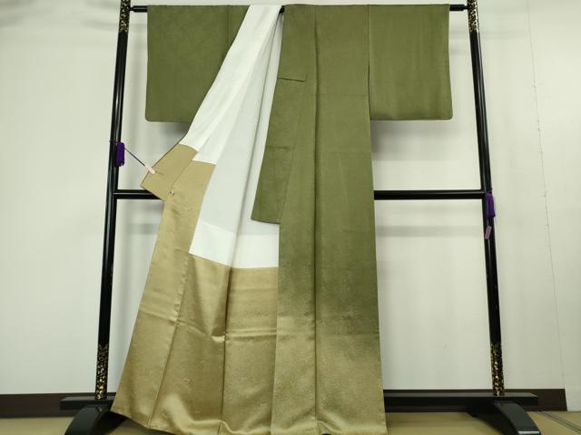 平和屋本店●極上　久保田一竹　幻の辻が花　色留袖　葉尽くし地紋　暈し染め　銀通し地　さが美扱い　反端付き　逸品　DZAC0291kh6