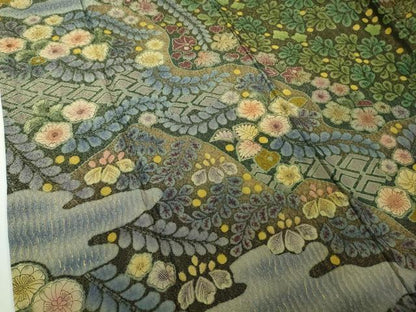 平和屋本店●極上　訪問着　辻が花　暈し染め　金通し地　逸品　DZAC0306kh6