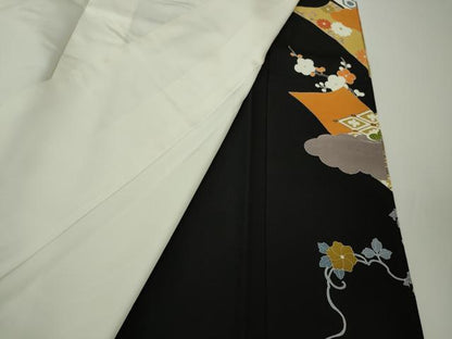 平和屋本店●極上　創業460年・千總　黒留袖　駒刺繍　鳳凰吉祥花文　金彩　逸品　未使用　DZAC0308kh6