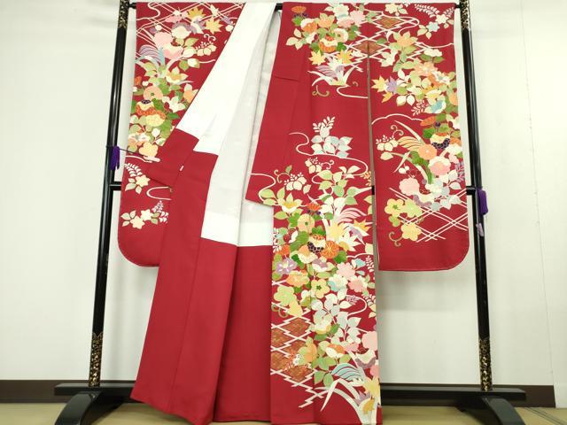 平和屋本店●極上　創業460年・千總　振袖　駒刺繍　松川菱　吉祥花文　金彩　東急百貨店扱い　逸品　DZAC0331kh6