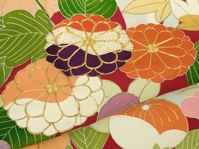平和屋本店●極上　創業460年・千總　振袖　駒刺繍　松川菱　吉祥花文　金彩　東急百貨店扱い　逸品　DZAC0331kh6