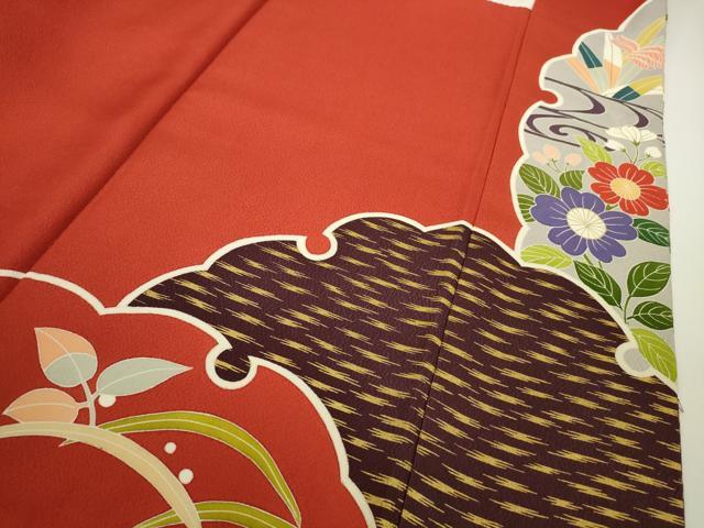 平和屋本店●極上　創業460年・千總　振袖　駒刺繍　雪輪　鴛鴦舞蝶花文　金彩　高島屋扱い　逸品　DZAC0332kh6
