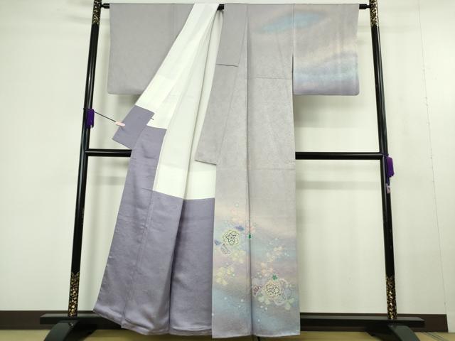平和屋本店●最高級　二代目　久保田一竹　幻の辻が花　訪問着　絞り　白藤色地　暈し染め　銀通し地　逸品　DZAC0338kh6