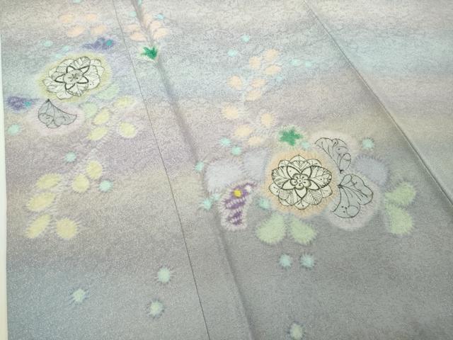 平和屋本店●最高級　二代目　久保田一竹　幻の辻が花　訪問着　絞り　白藤色地　暈し染め　銀通し地　逸品　DZAC0338kh6