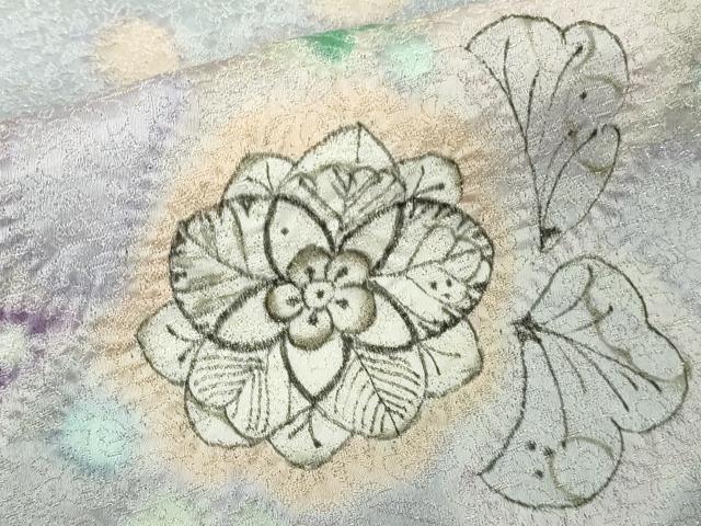 平和屋本店●最高級　二代目　久保田一竹　幻の辻が花　訪問着　絞り　白藤色地　暈し染め　銀通し地　逸品　DZAC0338kh6