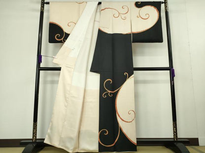 平和屋本店●極上　ジャパンオートクチュール　渡辺雪三郎　訪問着　唐草文　金彩　大丸扱い　逸品　DZAC0346kh6