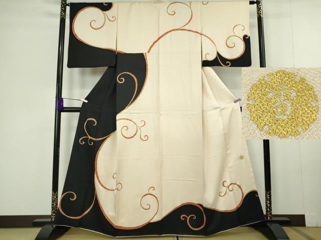 平和屋本店●極上　ジャパンオートクチュール　渡辺雪三郎　訪問着　唐草文　金彩　大丸扱い　逸品　DZAC0346kh6