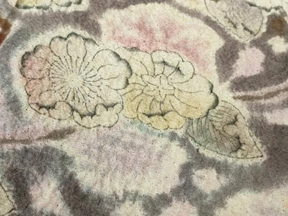 平和屋本店●極上　樋熊哲也　訪問着　辻が花　絞り　手描き　暈し染め　銀通し地　逸品　DZAC0348kh6