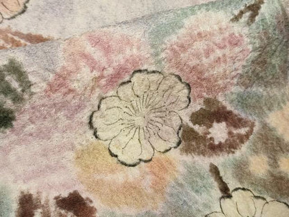 平和屋本店●極上　樋熊哲也　訪問着　辻が花　絞り　手描き　暈し染め　銀通し地　逸品　DZAC0348kh6