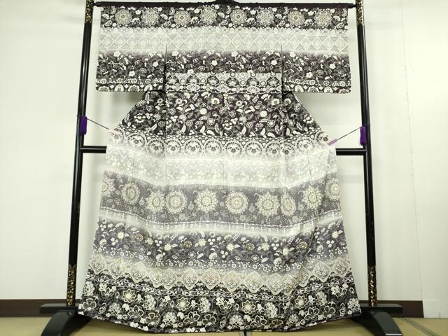平和屋本店●極上　中国三大刺繍　スワトウ刺繍　汕頭刺繍　正倉院更紗花文　暈し染め　金糸　逸品　未使用　DZAC0352kh6
