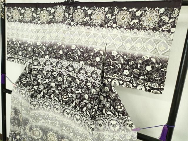 平和屋本店●極上　中国三大刺繍　スワトウ刺繍　汕頭刺繍　正倉院更紗花文　暈し染め　金糸　逸品　未使用　DZAC0352kh6