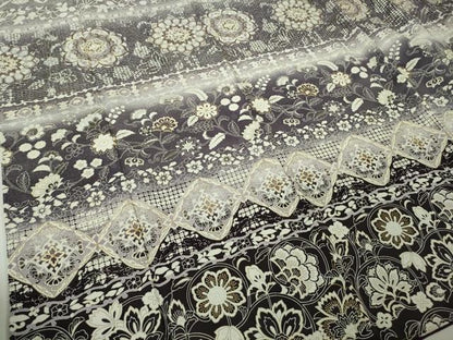平和屋本店●極上　中国三大刺繍　スワトウ刺繍　汕頭刺繍　正倉院更紗花文　暈し染め　金糸　逸品　未使用　DZAC0352kh6