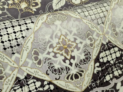 平和屋本店●極上　中国三大刺繍　スワトウ刺繍　汕頭刺繍　正倉院更紗花文　暈し染め　金糸　逸品　未使用　DZAC0352kh6