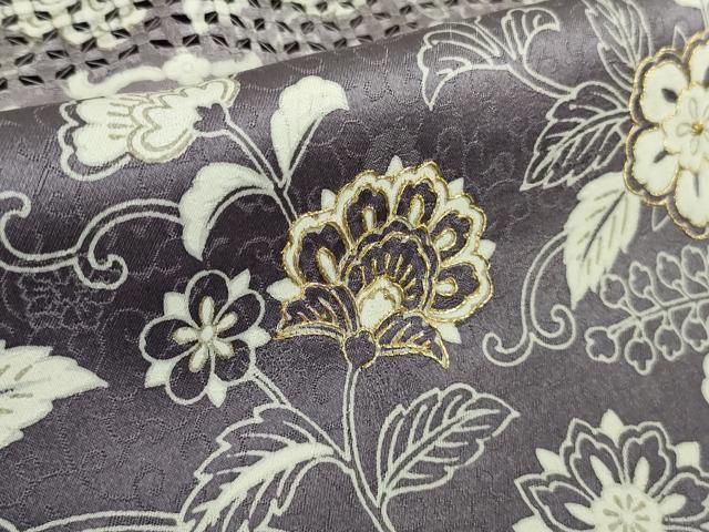 平和屋本店●極上　中国三大刺繍　スワトウ刺繍　汕頭刺繍　正倉院更紗花文　暈し染め　金糸　逸品　未使用　DZAC0352kh6