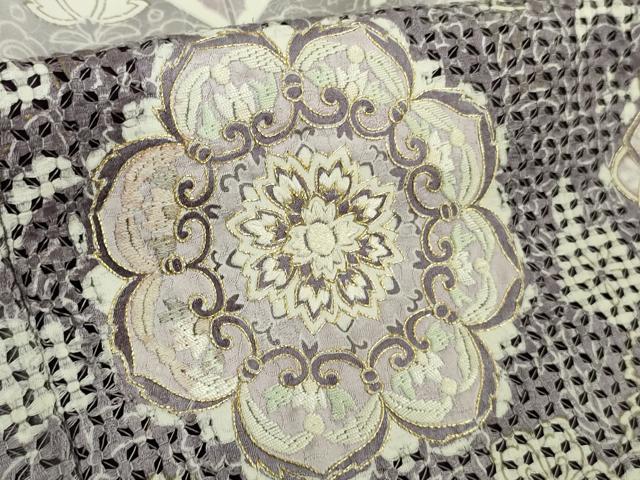 平和屋本店●極上　中国三大刺繍　スワトウ刺繍　汕頭刺繍　正倉院更紗花文　暈し染め　金糸　逸品　未使用　DZAC0352kh6
