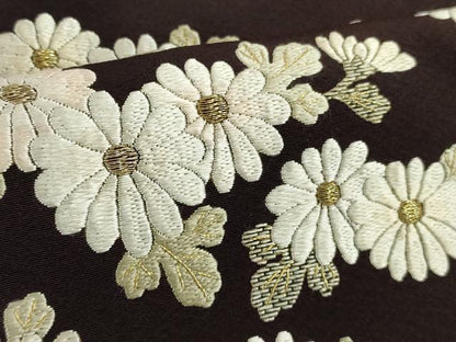 平和屋本店●極上　中国三大刺繍　相良刺繍　総刺繍　訪問着　舞桜　菊　紫黒色地　金糸　ロング丈　逸品　DZAC0353kh6
