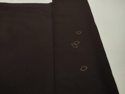 平和屋本店●極上　中国三大刺繍　相良刺繍　総刺繍　訪問着　舞桜　菊　紫黒色地　金糸　ロング丈　逸品　DZAC0353kh6