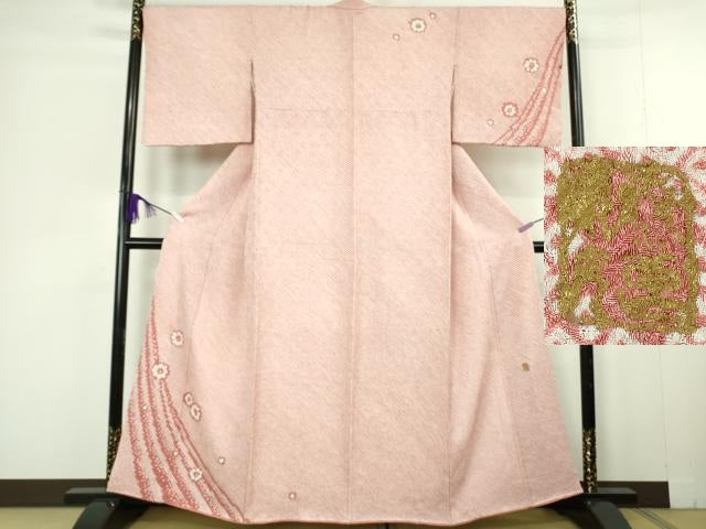 平和屋本店●極上　名門　藤娘きぬたや・総絞り　訪問着　舞花文　逸品　DZAC0354kh6