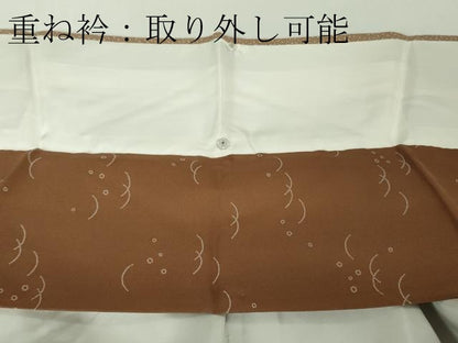 平和屋本店●極上　人間国宝　小宮康孝　型:青塚実　江戸小紋　大小霰　焦香色×白　高島屋扱い　反端付き　逸品　未使用　DZAC0355kh6