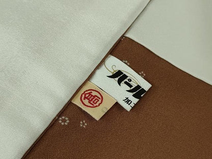 平和屋本店●極上　人間国宝　小宮康孝　型:青塚実　江戸小紋　大小霰　焦香色×白　高島屋扱い　反端付き　逸品　未使用　DZAC0355kh6