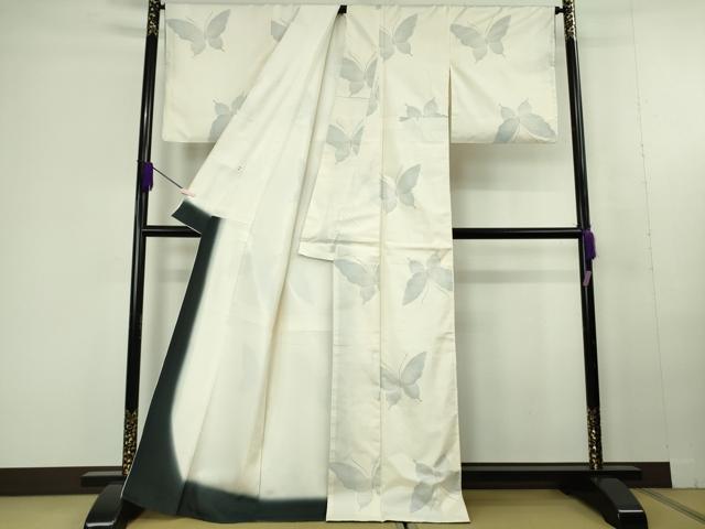 平和屋本店●極上　都喜ヱ門　本場大島紬　白大島　9マルキ　蝶飛遊　藤絹織物謹製　証紙付き　逸品　DZAC0363kh6