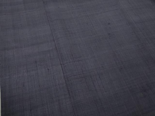 平和屋本店●極上　浦野理一　経節紬　色無地　濃鼠色　逸品　DZAC0364kh6