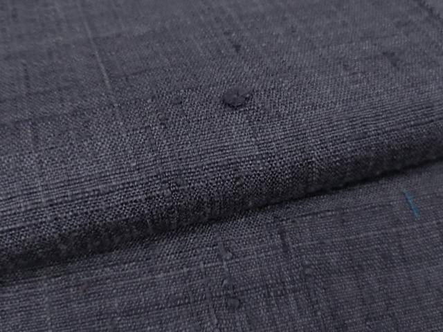 平和屋本店●極上　浦野理一　経節紬　色無地　濃鼠色　逸品　DZAC0364kh6