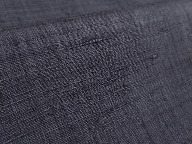 平和屋本店●極上　浦野理一　経節紬　色無地　濃鼠色　逸品　DZAC0364kh6