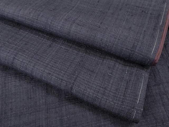 平和屋本店●極上　浦野理一　経節紬　色無地　濃鼠色　逸品　DZAC0364kh6