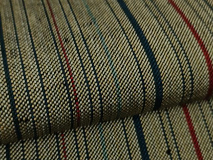 平和屋本店▽希少　ざざんざ織　単衣　縞　逸品　DZAC0365kh6